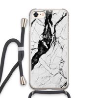 Witte marmer 2: iPhone 7 Transparant Hoesje met koord
