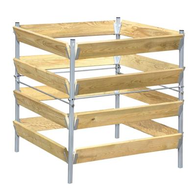 Compostbak hout/metaal 90 x 90 x 90 cm - Meuwissen agro