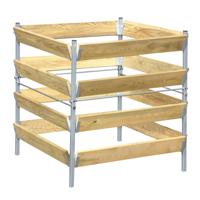 Compostbak hout/metaal 90 x 90 x 90 cm - Meuwissen agro