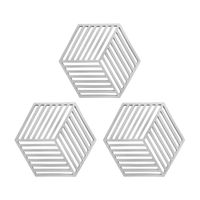 Krumble Pannenonderzetter Hexagon - Grijs - Set van 3 - thumbnail