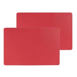 Secret de Gourmet tafel placemat PU- Set van 6x stuks -leer/leer look - rood - 45 x 30 cm - Tafel on