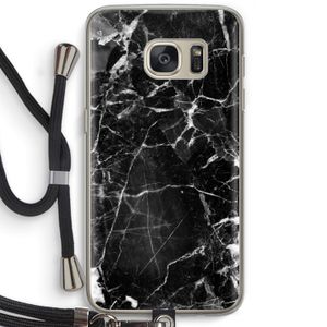 Zwart Marmer 2: Samsung Galaxy S7 Transparant Hoesje met koord