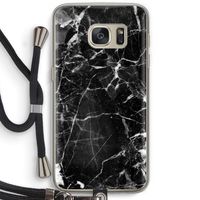 Zwart Marmer 2: Samsung Galaxy S7 Transparant Hoesje met koord