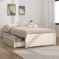 Bedframe met lades wit 75x190 cm
