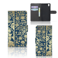 Sony Xperia Z1 Hoesje Beige Flowers - thumbnail
