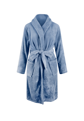 Denimblauwe kinderbadjas fleece - Relax Company-110/116 (S)