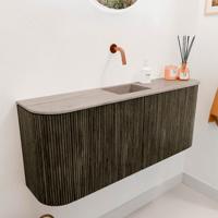 Toiletmeubel Mondiaz Joya Dlux | 103.2 cm | Meubelkleur Shadow | Faye wastafel Saba Wasbak Midden | Zonder kraangat(en)