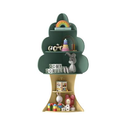 Boom-ontwerp Kinderboekenrek van Hout 5 Niveaus Kinderrek Speelgoedrek Groen