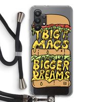 Big Macs Bigger Dreams: Samsung Galaxy A32 5G Transparant Hoesje met koord Big Macs Bigger Dreams: Samsung Galaxy A32 5G Transparant Hoesje met koord