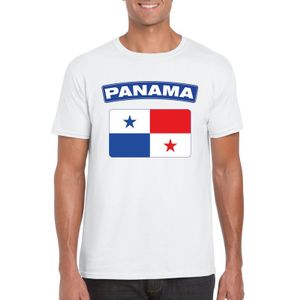 T-shirt met Panamese vlag wit heren