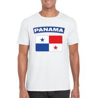 T-shirt met Panamese vlag wit heren - thumbnail