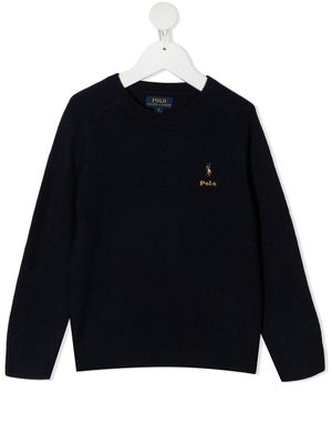 POLO RALPH LAUREN KIDS pull à logo brodé - Bleu