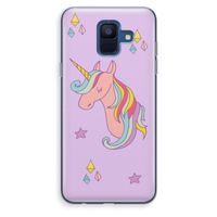 Roze eenhoorn: Samsung Galaxy A6 (2018) Transparant Hoesje