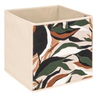 Opbergbox kastmand - beige/botanic - 31 x 31 x 31 cm - opbergers