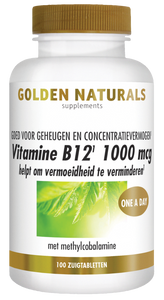 Golden Naturals Vitamine B12 1000mcg Zuigtabletten