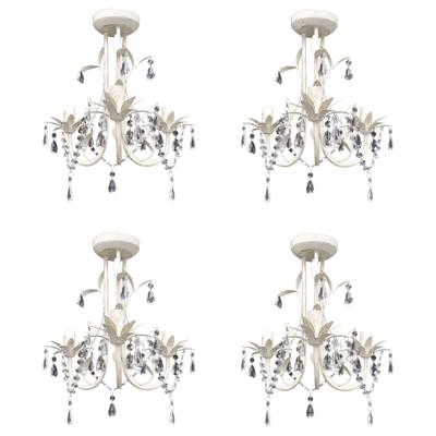 Kroonluchters kristal 4 st elegant wit