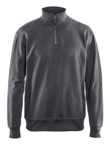 Blåkläder Sweatshirt met halve rits 33691158 | Donkergrijs | Maat M - 7330509605233