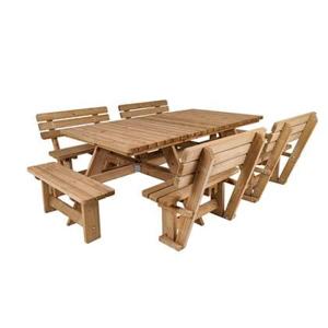 Tallinn 300 cm picknicktafel met 4 rugleuningen