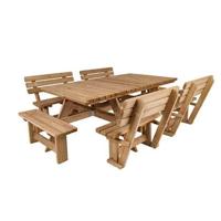 Tallinn 300 cm picknicktafel met 4 rugleuningen