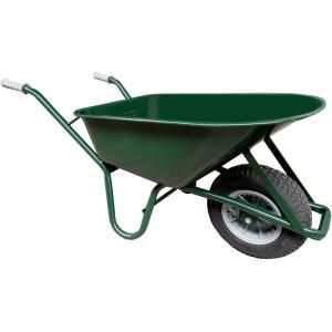 Metalen bouwkruiwagen 85 liter groen - Anti-lek band