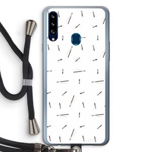 Hipster stripes: Samsung Galaxy A20s Transparant Hoesje met koord
