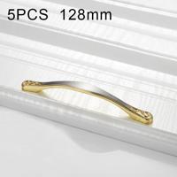 5 STKS 4041-128 dubbele goud zink legering kabinet handvat pitch: 128mm