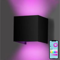 Gologi Slimme Wandlamp - Binnen/Buiten - Lamp Zwart - Smart Lamp - Waterdicht - Energiezuinig/Roestvrij - RGB - Met App - thumbnail