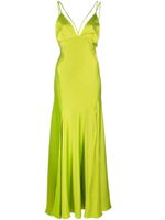 PINKO robe-nuisette longue en satin à col v - Vert