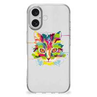 iPhone 16 plus Telefoonhoesje met Naam Cat Color
