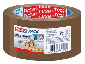 Tesa verpakkingsplakband Extra Strong, ft 50 mm x 66 m, PVC, bruin