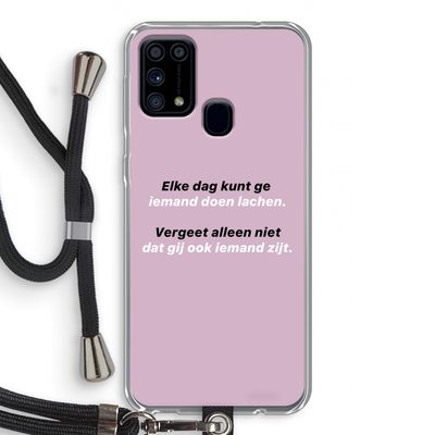 gij zijt ook iemand: Samsung Galaxy M31 Transparant Hoesje met koord