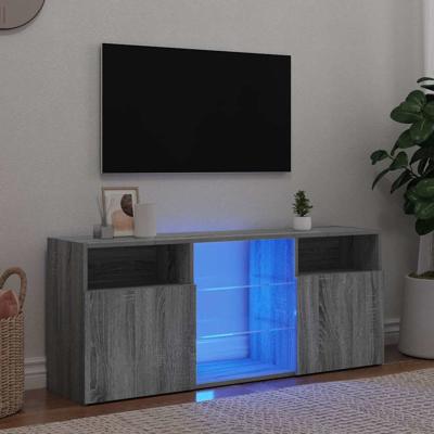 Tv-meubel met LED-verlichting 120x30x50 cm grijs sonoma eiken