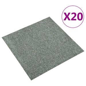 VidaXL Tapijttegels 20 st 5 m² 50x50 cm groen