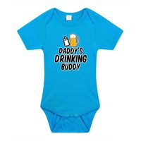 Daddys drinking buddy geboorte cadeau / kraamcadeau romper blauw voor babys - thumbnail