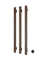 Hotbath &MORE set van 3 rails RASV135 SQUARE135 cm met separate schakelaar en inbouw element Tuscan Bronze (RASV135-3TB)