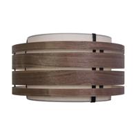 Lampenkap - Hout (donker walnootfineer) - Stof - 40 cm - "Beam"