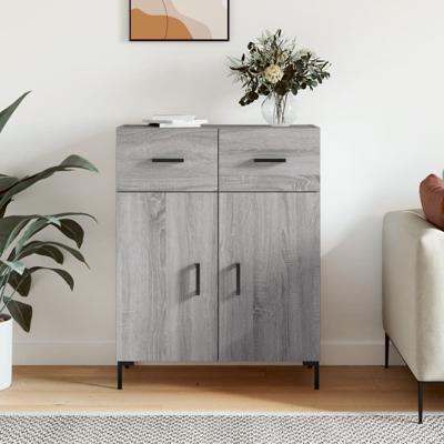 Dressoir 69,5x34x90 cm bewerkt hout grijs sonoma eikenkleurig