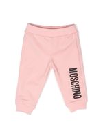 Moschino Kids pantalon de jogging en coton à logo imprimé - Rose - thumbnail