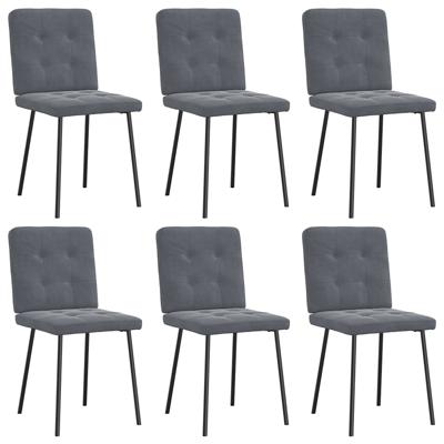 Eetkamerstoelen 6 st fluweel donkergrijs