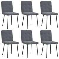 Eetkamerstoelen 6 st fluweel donkergrijs