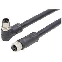 Molex 1205010153 Sensor/actuator connector, geassembleerd M12 Aantal polen (sensoren): 4 Bus, recht, Stekker, haaks 10 m 1 stuk(s) Bag - thumbnail