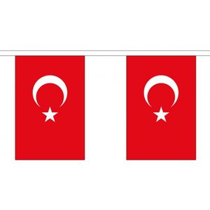 Stoffen vlaggenlijn Turkije 3 meter   -