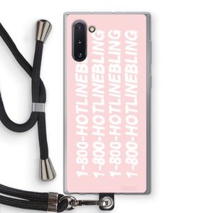 Hotline bling pink: Samsung Galaxy Note 10 Transparant Hoesje met koord