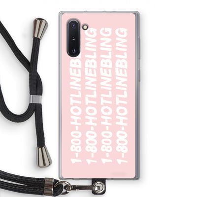 Hotline bling pink: Samsung Galaxy Note 10 Transparant Hoesje met koord
