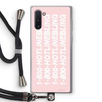 Hotline bling pink: Samsung Galaxy Note 10 Transparant Hoesje met koord