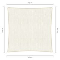 Sunfighter schaduwdoek vierkant wit 3.6x3.6m. Sunfighter schaduwdoek vierkant wit 3.6x3.6m.