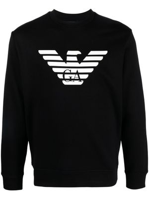 Emporio Armani sweat en coton à logo imprimé - Noir