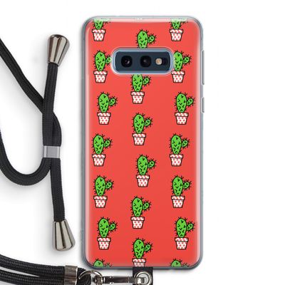 Mini cactus: Samsung Galaxy S10e Transparant Hoesje met koord