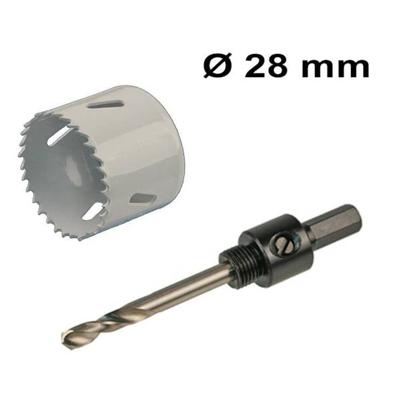 Gatenzaag Ø28 mm - Adapter met centreerboor - Geschikt voor LED Inbouwspots Milano - Bi-metaal zaagblaad