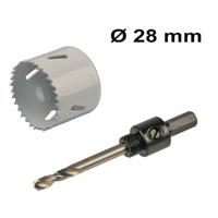 Gatenzaag Ø28 mm - Adapter met centreerboor - Geschikt voor LED Inbouwspots Milano - Bi-metaal zaagblaad